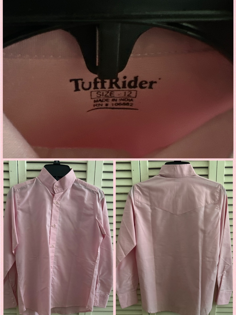 Tuff Rider Girls Equestrian Pink Show Shirt